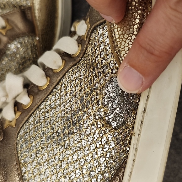 Jimmy Choo size 36 gold metallic lace up sneaker - Picture 6 of 11